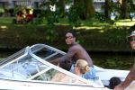 Amsterdam, 12 Juli 2006 Amsterdamse grachten.
Patrick Kluivert met zijn kinderen en familie en vrienden niet voetballend in Valencia maar varend op een speed boot