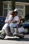 Amsterdam 18 juli 2006
Ruud Gullit op zijn vespa scooter met Joelle en Maxim.