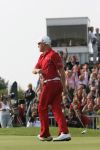 Zandvoort, 13 Augustus 2006 Dutch KLM Open Golf 2006
Kennemer Golfclub
Winnaar Simon Dyson uit Engeland maakt zijn winnende put