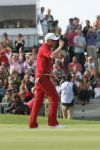 Zandvoort, 13 Augustus 2006 Dutch KLM Open Golf 2006
Kennemer Golfclub
Winnaar Simon Dyson uit Engeland maakt zijn winnende put