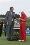 Zandvoort, 13 Augustus 2006 Dutch KLM Open Golf 2006
Kennemer Golfclub
Winnaar Simon Dyson uit Engeland samen met Daan Slooter