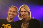 Aalsmeer 18 augustus 2006
Big Brother huis begint weer. alle bewoners vertrekken vanuit de studio naar het BB huis.
Tijn en Rik (r)