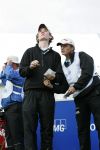 Zandvoort, 10 Augustus 2006
1e dag Dutch KLM Open golf 2006
Tim Sluiter ( Beste amateur ) met caddy