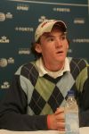 Zandvoort, 10 Augustus 2006
1e dag Dutch KLM Open golf 2006
Tim Sluiter ( Beste amateur )  tijdens de persconferentie