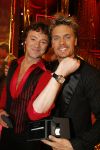 Hilversum 13 mei 2006
Finale Dancing with the stars.
Winston Post met Frits sissing met horloge