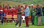 Noordwijk, 26 Juli 1992
Dutch Open Golf 1992 Heineken Open 1992
Op de Noordwijkse golfclub
Bernhard Langer werd winnaar na een playoff met Gordon Brand Jr.verder op de foto Prins Bernhard, Robbie v Erven Dorens