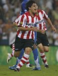 Eindhoven, 25 Augustus 2007 Eerste thuiswedstrijd Seizoen 2007/2008 PSV-NEC, eindstand 5-0
Fagner Conserva Lemos is blij met zijn eerste doepunt in dienst van PSV