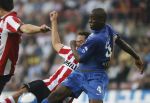 Eindhoven, 25 Augustus 2007 Eerste thuiswedstrijd Seizoen 2007/2008 PSV-NEC, eindstand 5-0
Otman Bakkal contra Dominique Kivuvu