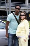 Schiphol 29 juli 2007
Patrick Kluivert en zij zwangere vriendin Rossana Lima komen terug met hun kindreen van vakantie op ibiza.