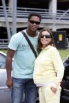Schiphol 29 juli 2007
Patrick Kluivert en zij zwangere vriendin Rossana Lima komen terug met hun kindreen van vakantie op ibiza.