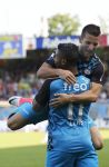Waalwijk, 11 Augustus 2012
Eerste kompetitiewedstrijd in het nieuwe seizoen 2012/2013 tussen RKC-PSV, eindstand 3-2
Jeremain Lens wordt gefeliciteerd door Dries Mertens na 0-1
Foto Peter Smulders BV
