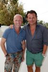 St Tropez 3 augustus 2012
Jan des Bouvrie viert zijn 70e verjaardag thuis bij hem in St Tropez. Leco v Zadelhoff met vriend Rob
Peter Smulders bv