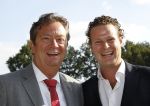 Waalwijk, 11 Augustus 2012
Eerste kompetitiewedstrijd in het nieuwe seizoen 2012/2013 tussen RKC-PSV, eindstand 3-2
Tiny Sanders met zijn zoon Koen Sanders
Foto Peter Smulders BV