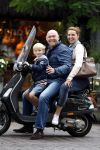 Amsterdam 7 augustus 2012
Toine Kwakman met zoon en vriendin op vespa scooter.
Peter Smulders bv