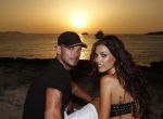 Ibiza 10 juli 2012
Wesley Sneijder en zijn vrouw Yolanthe Sneijder Cabau verliefd op ibiza genieten van de ondergaande zon.
Peter Smulders bv