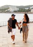 Ibiza 10 juli 2012
Wesley Sneijder en zijn vrouw Yolanthe Sneijder Cabau verliefd op ibiza genieten van de ondergaande zon.
Peter Smulders bv