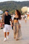 Ibiza 10 juli 2012
Wesley Sneijder en zijn vrouw Yolanthe Sneijder Cabau verliefd op ibiza genieten van de ondergaande zon.
Peter Smulders bv