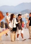Ibiza 10 juli 2012
Wesley Sneijder en zijn vrouw Yolanthe Sneijder Cabau verliefd op ibiza genieten van de ondergaande zon.
Peter Smulders bv