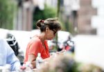 Amsterdam 2 juli 2013
Astrid Joosten op terras met een vreidnin.
Peter Smulders bv