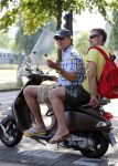 Amsterdam 22 juli 2013
Gijs Staverman met een vriend op zijn vespa scooter.
Peter Smulders bv