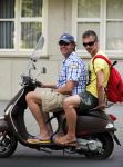 Amsterdam 22 juli 2013
Gijs Staverman met een vriend op zijn vespa scooter.
Peter Smulders bv
