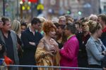 AMSTERDAM - Bij het Tuschinski Theater is de premiere van Behind the Candelabra. Met op de rode loper  Henk Krol en zijn partner Reon Nettenbreijers.
