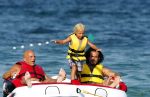 ibiza 11 juli 2013
Herman den Blijker met zijn vrouw en zoon Mats op coco beach.
Peter Smulders bv