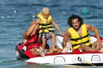 ibiza 11 juli 2013
Herman den Blijker met zijn vrouw en zoon Mats op coco beach.
Peter Smulders bv