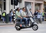 Amsterdam 11 augustus 2013
Leco v Zadelhoff met een vriend achter op de vespa scooter.
Peter Smulders bv