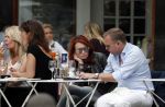Amsterdam 2 juli 2013
Leontine Borsato op terras met haar manager Mike Dobbinga.
Peter Smulders bv