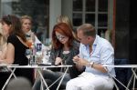 Amsterdam 2 juli 2013
Leontine Borsato op terras met haar manager Mike Dobbinga.
Peter Smulders bv