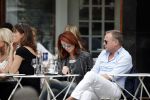Amsterdam 2 juli 2013
Leontine Borsato op terras met haar manager Mike Dobbinga.
Peter Smulders bv