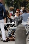 Amsterdam 2 juli 2013
Leontine Borsato op terras met haar manager Mike Dobbinga.
Peter Smulders bv