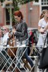 Amsterdam 2 juli 2013
Leontine Borsato op terras met haar manager Mike Dobbinga.
Peter Smulders bv