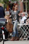 Amsterdam 2 juli 2013
Leontine Borsato op terras met haar manager Mike Dobbinga.
Peter Smulders bv