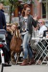 Amsterdam 2 juli 2013
Leontine Borsato op terras met haar manager Mike Dobbinga.
Peter Smulders bv