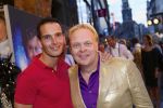 AMSTERDAM - Bij het Tuschinski Theater is de premiere van Behind the Candelabra. Met op de rode loper  Marcel van den Eng met Frits Huffnagel.