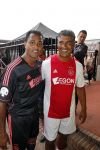 Amsterdam 3 juli 2013
Sjaak Swart 75 jaar . Hij viert dat met een wedstrijd met oud ajax spelers in het Olympisch stadion. Patrick Kluivert en Frank Rijkaard
Peter Smulders bv