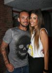 Amsterdam 3 juli 2013
Sjaak Swart 75 jaar . Hij viert dat met een wedstrijd met oud ajax spelers in het Olympisch stadion. Wesley Sneijder met zijn vrouw Yolanthe Sneijder Cabau
Peter Smulders bv