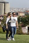 istanbul 22 mei 2013
Wesley Sneijder en zijn vrouw Yolanthe Sneijder Cabau met hun hond voor hun huis in Istanbul
Peter Smulders bv