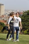 istanbul 22 mei 2013
Wesley Sneijder en zijn vrouw Yolanthe Sneijder Cabau met hun hond voor hun huis in Istanbul
Peter Smulders bv