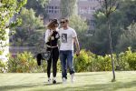 istanbul 22 mei 2013
Wesley Sneijder en zijn vrouw Yolanthe Sneijder Cabau met hun hond voor hun huis in Istanbul
Peter Smulders bv