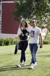 istanbul 22 mei 2013
Wesley Sneijder en zijn vrouw Yolanthe Sneijder Cabau met hun hond voor hun huis in Istanbul
Peter Smulders bv