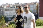 istanbul 22 mei 2013
Wesley Sneijder en zijn vrouw Yolanthe Sneijder Cabau met hun hond voor hun huis in Istanbul
Peter Smulders bv