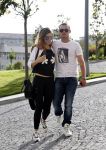 istanbul 22 mei 2013
Wesley Sneijder en zijn vrouw Yolanthe Sneijder Cabau met hun hond voor hun huis in Istanbul
Peter Smulders bv