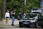 Amsterdam 13 juni 2015
Amanda Beekman haalt haar kinderen op bij ex man Martijn Krabbe.