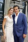 Amsterdam 20 juni 2015 
Trouwen Kimberley Klaver en Bas Schothorst in de Duif in Amsterdam. Anouska Wink met vriend