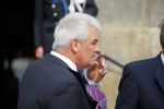 Amsterdam 2 juli 2015  
Prinses Baetrix vertrekt in haar verlengde Volvo bij het paleis. beveiliging