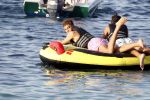 ibiza 5 augustus 2015
Lilly Becker en haar zoon en de zonen van Boris Becker op het strand van Cala Bassa