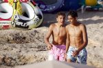 ibiza 5 augustus 2015
Lilly Becker en haar zoon en de zonen van Boris Becker op het strand van Cala Bassa